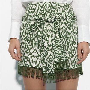 ZARA Sarong Pareo Mini Wrap Skirt with Front Tie